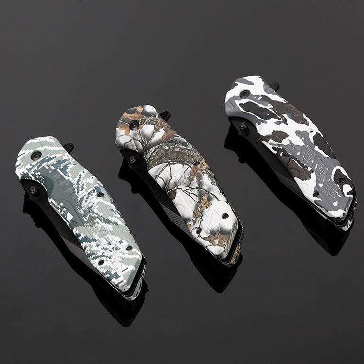 FlintEdge Camo Survival Blade - Camo folding knife with flint Readi Gear