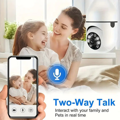 360° Smart Light Bulb Security Camera - 1080P, Wireless, IR Night Vision