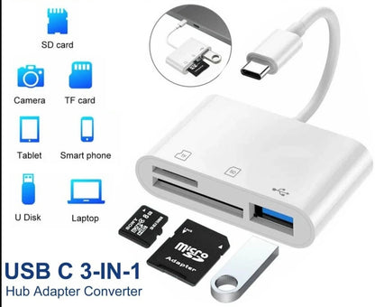 PowerHub USB-C 3-in-1 Adapter with SD Card Reader - USB-C Adapters & Hubs Readi Gear