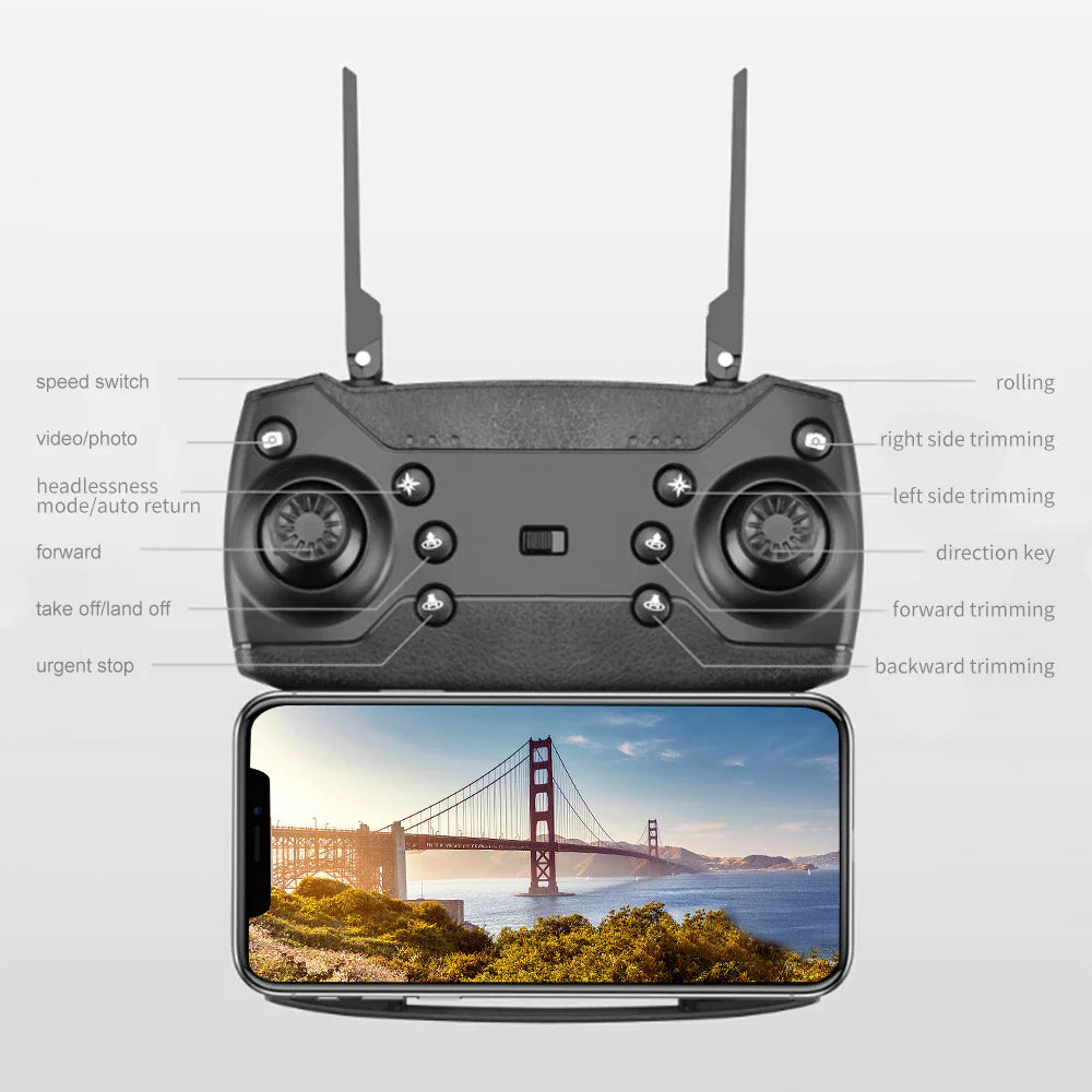 SkyCapture 4K HD Dual Camera Foldable Drone +4 Battery - Dual Camera Drone Readi Gear
