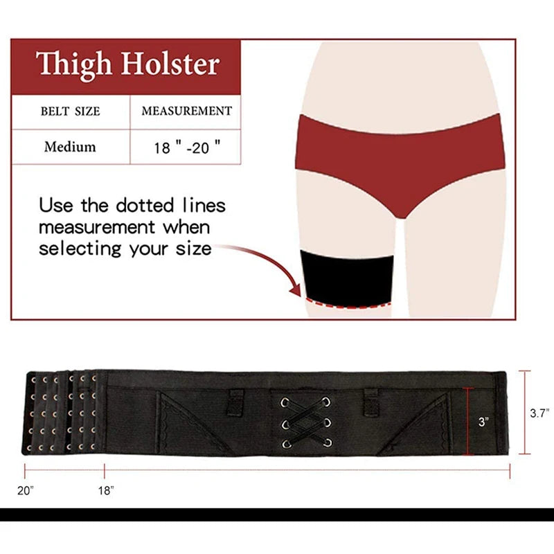 GlamGuard Adjustable Anti-Slip Thigh Holster for Women - GlamGuard Adjustable Anti-Slip Thigh Holster for Women Readi Gear