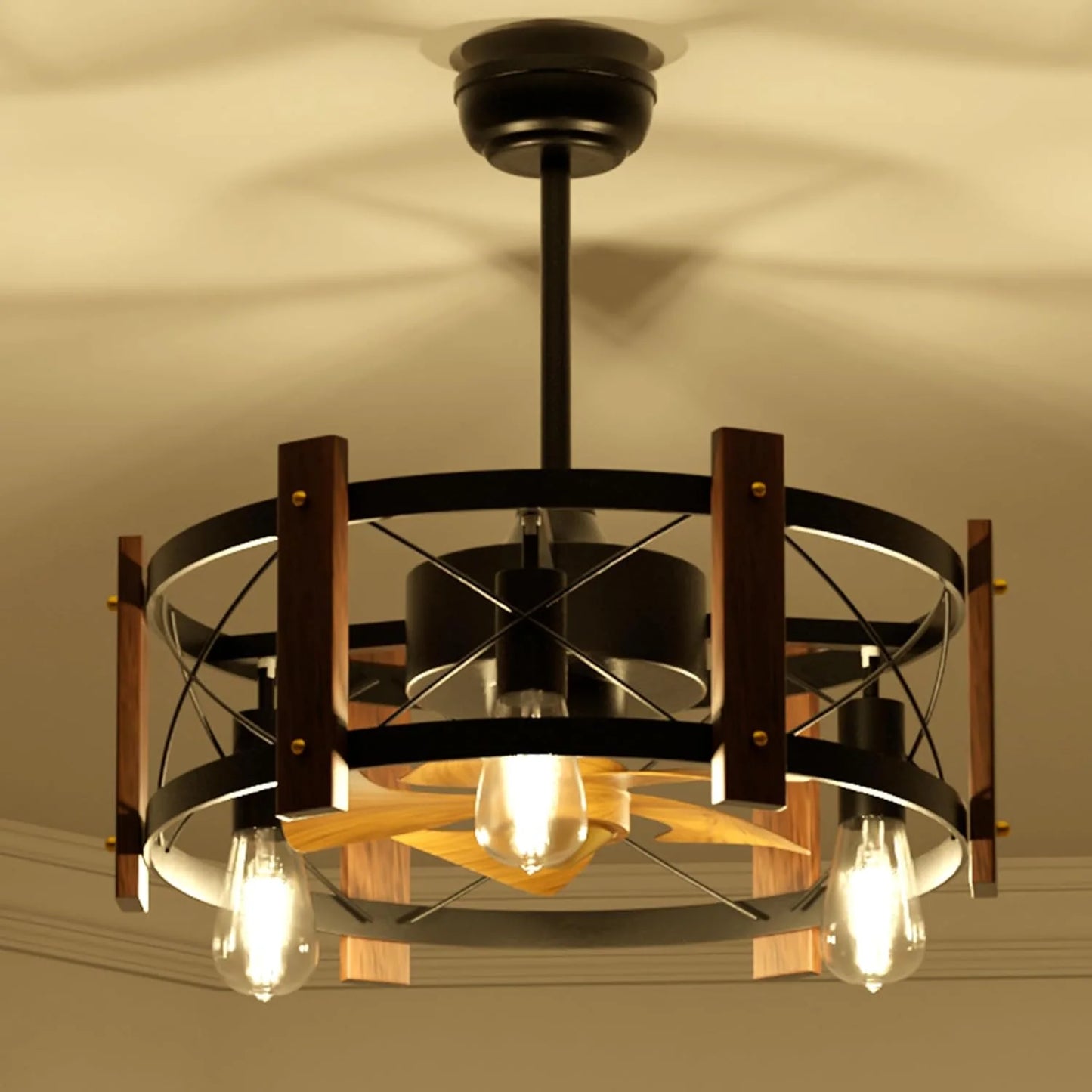 Rustic Retreat Farmhouse Style Ceiling Fan - 6-Speed, LED Light, Remote Control - Readi Gear