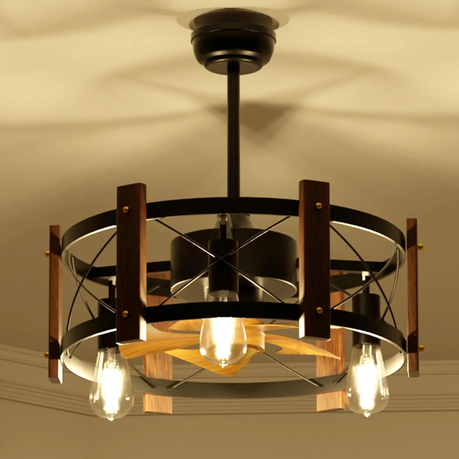 Rustic Retreat Farmhouse Style Ceiling Fan - 6-Speed, LED Light, Remote Control - Readi Gear
