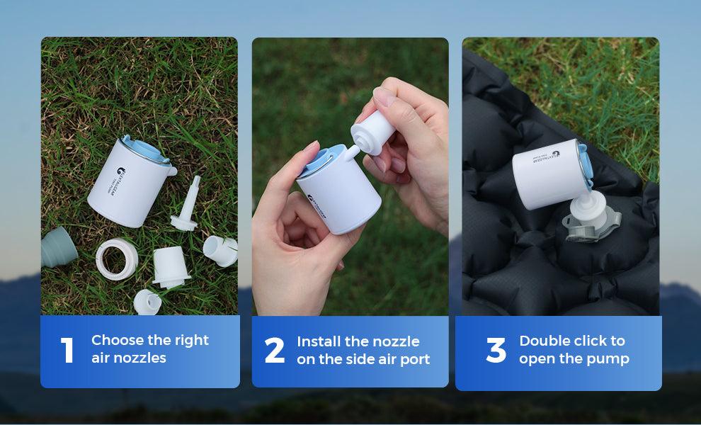 Ultra-Compact Air Pump & Camping Light, USB Rechargeable - Mini air pump Readi Gear