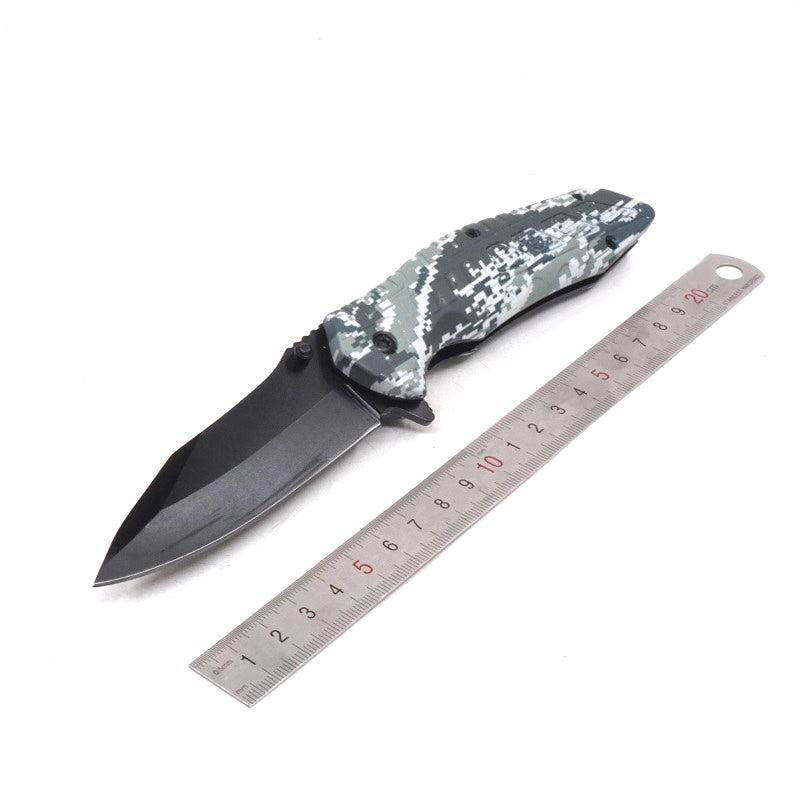FlintEdge Camo Survival Blade - Camo folding knife with flint Readi Gear