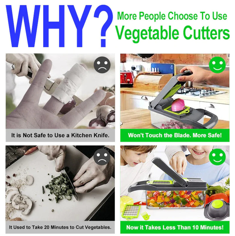 MasterChef 14-Piece Vegetable Fruit Chopper Dicer Slicer Set - Kitchen Slicer Readi Gear
