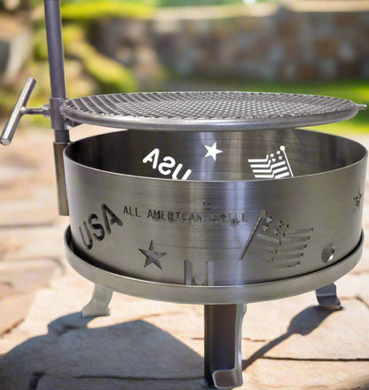 All-American Portable Charcoal Grill – USA-Made Stainless Steel BBQ