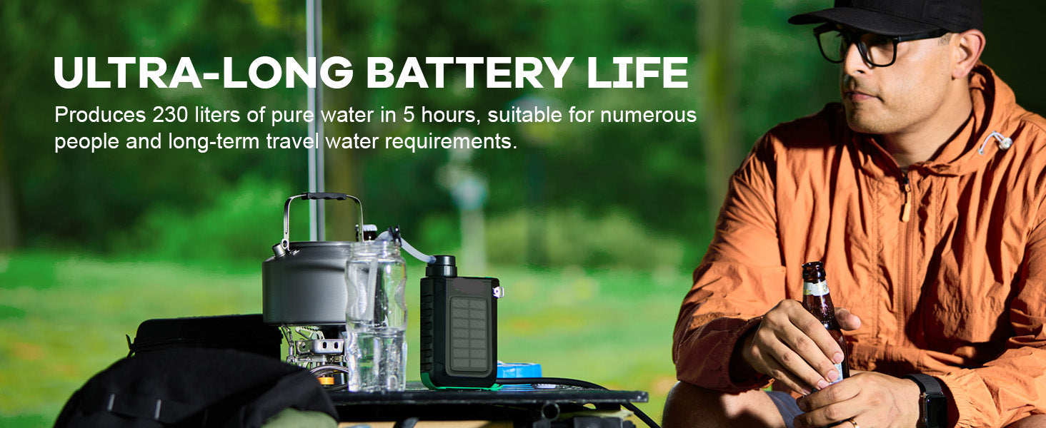 OutlanderPro Survival Water Filter with Solar Power Bank & Light - Survival water filter, power bank & LED light Readi Gear