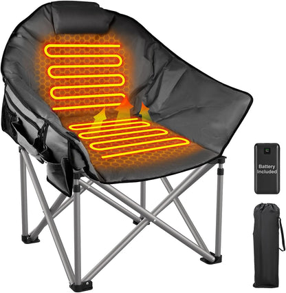 CozyPro Heated Camping Chair with Power Bank - Oversized, Foldable & 3 Heat Settings - Heated camping chair Readi Gear