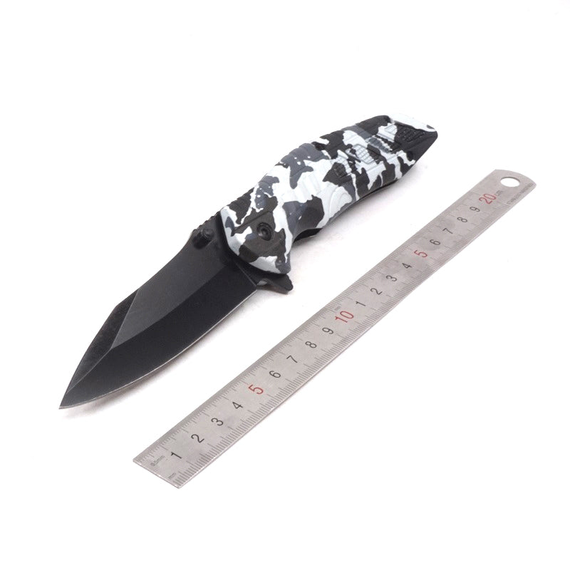 FlintEdge Camo Survival Blade - Camo folding knife with flint Readi Gear