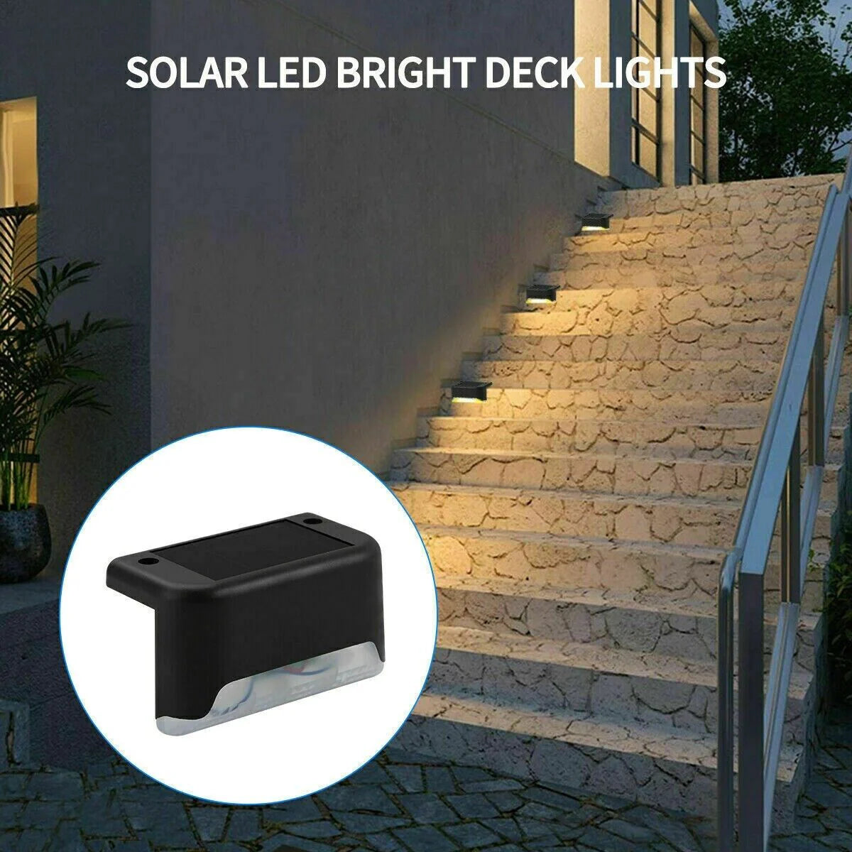 SolarGlow Outdoor Lights for Decks, Steps and Fences (8-Pack) - SolarGlow Outdoor Lights for Decks, Steps and Fences (8-Pack) Readi Gear