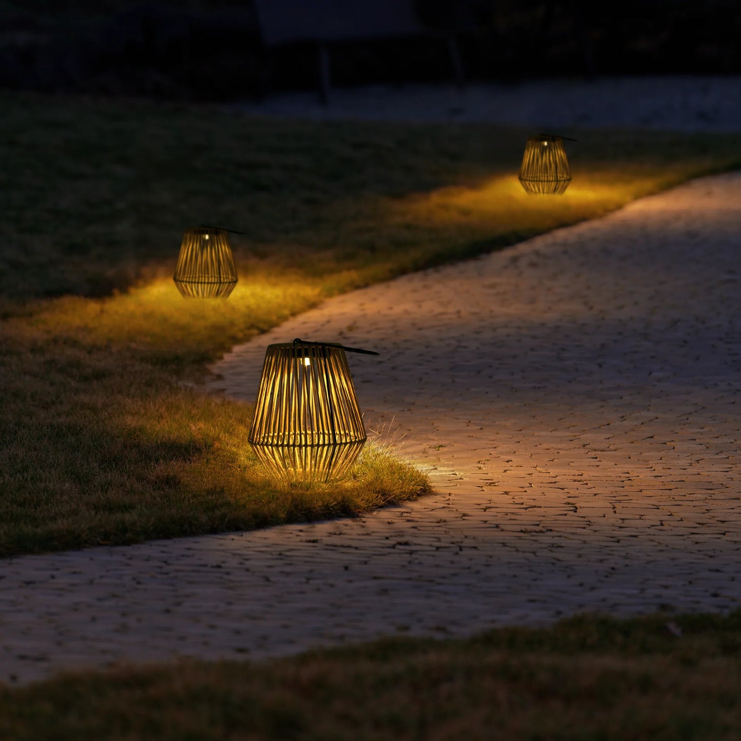 SolarNest Rattan Lantern: Solar-Powered Ambiance for Patios & Walkways - Solar Lantern Readi Gear