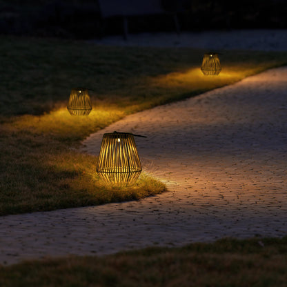 SolarNest Rattan Lantern: Solar-Powered Ambiance for Patios & Walkways - Solar Lantern Readi Gear