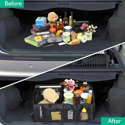 SmartCargo 40L Trunk Organizer - Folding Storage Bin with Mesh Pockets - Car cargo organizer Readi Gear
