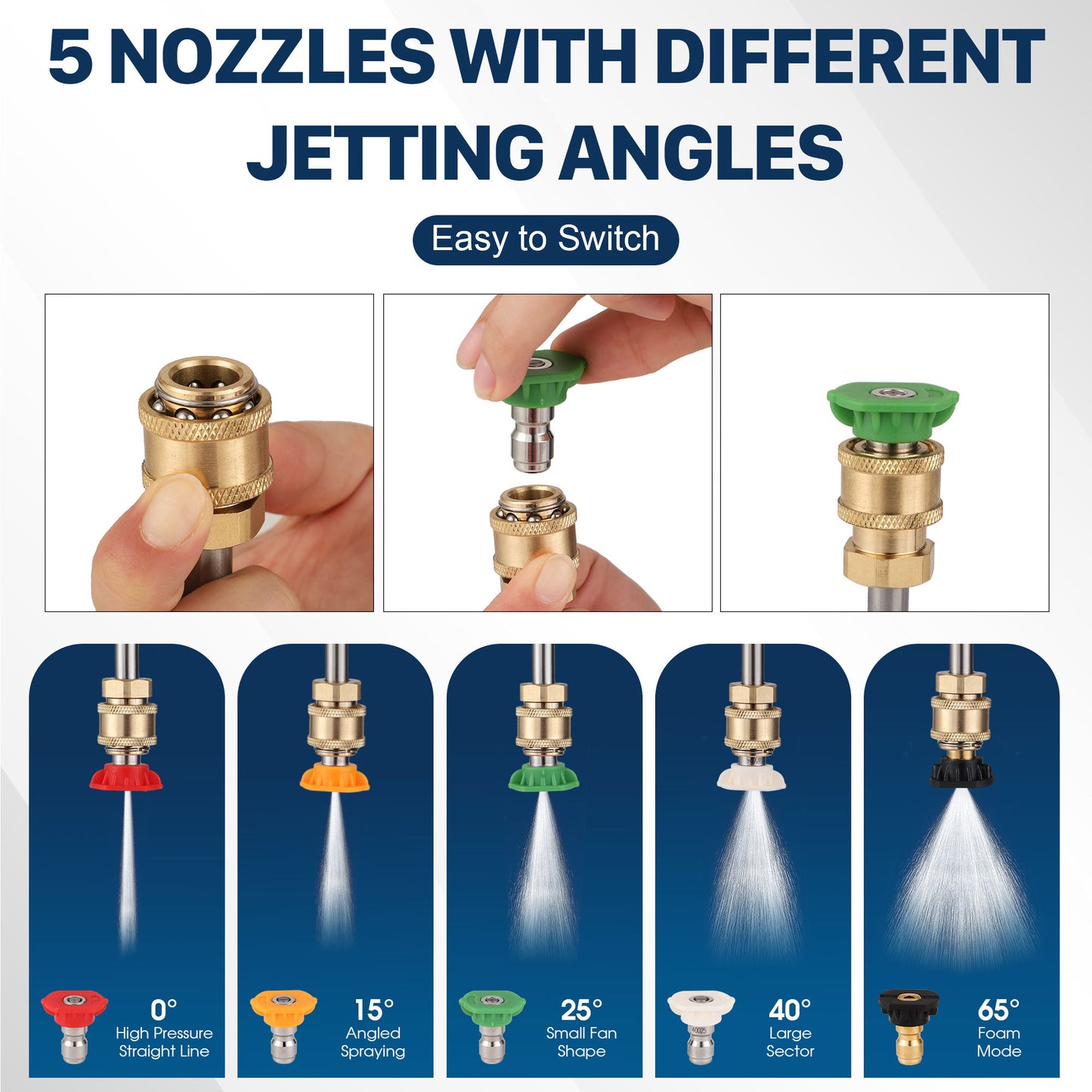 Roof & Gutter Pressure Washer Wand | Long Reach + Quick Connect