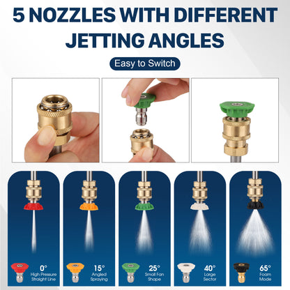 Roof & Gutter Pressure Washer Wand | Long Reach + Quick Connect