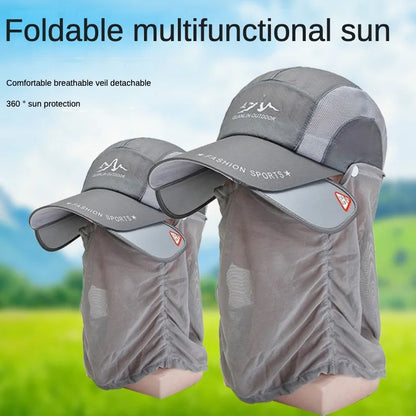 Fishing Sun Hat with UV Protection Face Mask & Sunshade Veil - Fishing Sun Hat with UV Protection Face Mask & Sunshade Veil Readi Gear