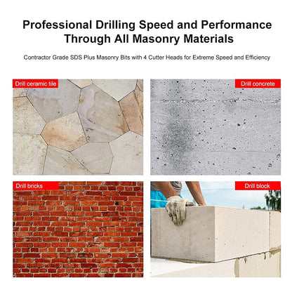 DrillTech 8-Piece Carbide-Tipped Concrete Drill Bit Set - DrillTech 8-Piece Carbide-Tipped Concrete Drill Bit Set Readi Gear