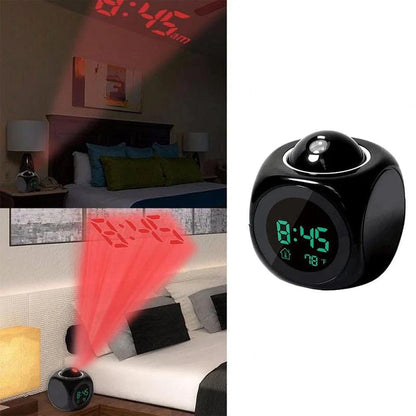 90° Swivel LED Projection Alarm Clock with Voice Talking & Weather Display - 90° Swivel LED Projection Alarm Clock with Voice Talking & Weather Display Readi Gear