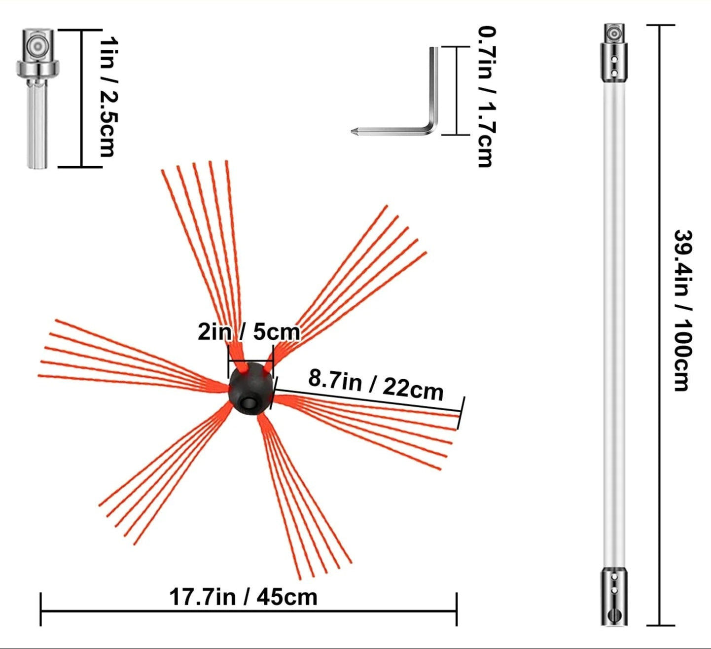EasySweep 33ft Chimney Brush Kit – DIY Drill Cleaner System