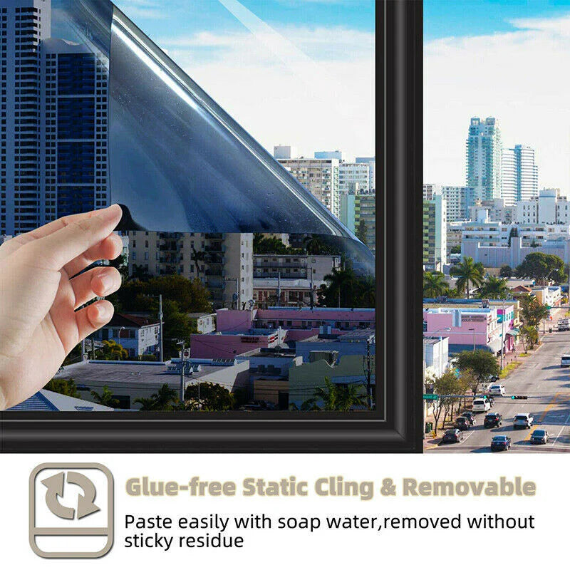 PrivacyShield Reflective Window Film - UV & Heat Blocker for Home/Office - Reflective Privacy Window Film Readi Gear