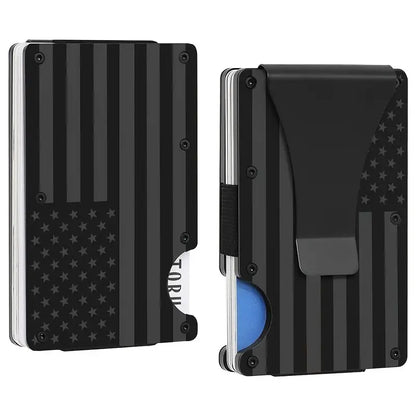FreedomShield RFID-Blocking Aluminum Alloy Wallet - USA Flag RFID Blocking Card Holder Readi Gear