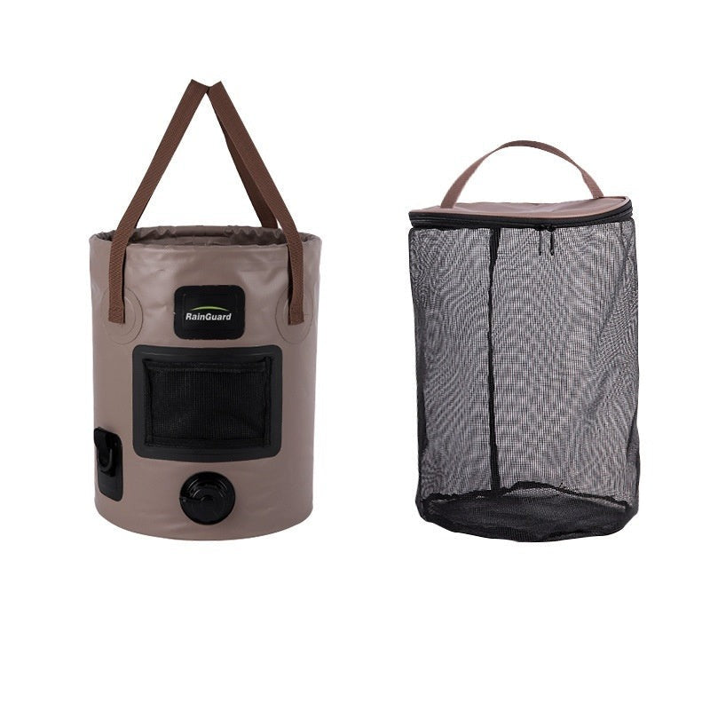 Collapsible Fishing & Camping Bucket - 25L with Mesh Bag Insert & Side Pocket - Collapsible Fishing & Camping Bucket - 25L with Mesh Bag Insert & Side Pocket Readi Gear