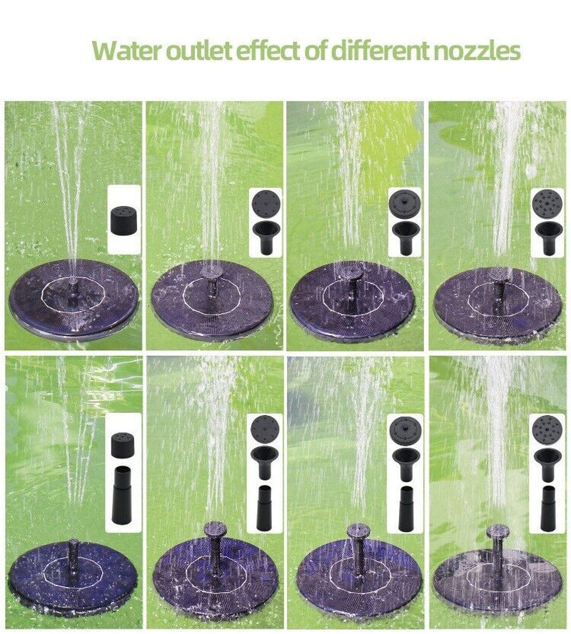 SunGlow Solar Bird Bath Fountain - 4 Dynamic Spray Options - solar bird bath water fountain Readi Gear