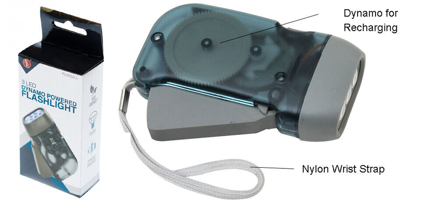LumaGrip 3-LED Dynamo Hand Crank Flashlight – No Battery Required - Hand Crank Flashlight Readi Gear