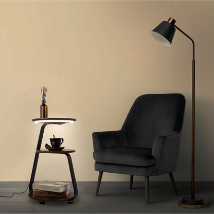 SmartGlow Nightstand: Dimmable LED Nightlight & Wireless Device Charger - Nightstand with light and charger Readi Gear