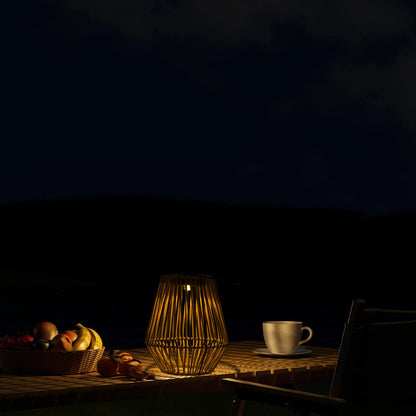 SolarNest Rattan Lantern: Solar-Powered Ambiance for Patios & Walkways - Solar Lantern Readi Gear