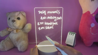 GlowWrite LED Night Light & Erasable Message Board - USB Powered