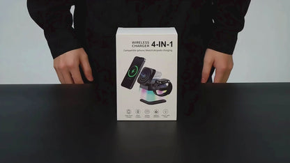 GlowDock 4-in-1 Rotating Magnetic Multi-Device Charging Station