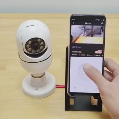 360° Smart Light Bulb Security Camera - 1080P, Wireless, IR Night Vision