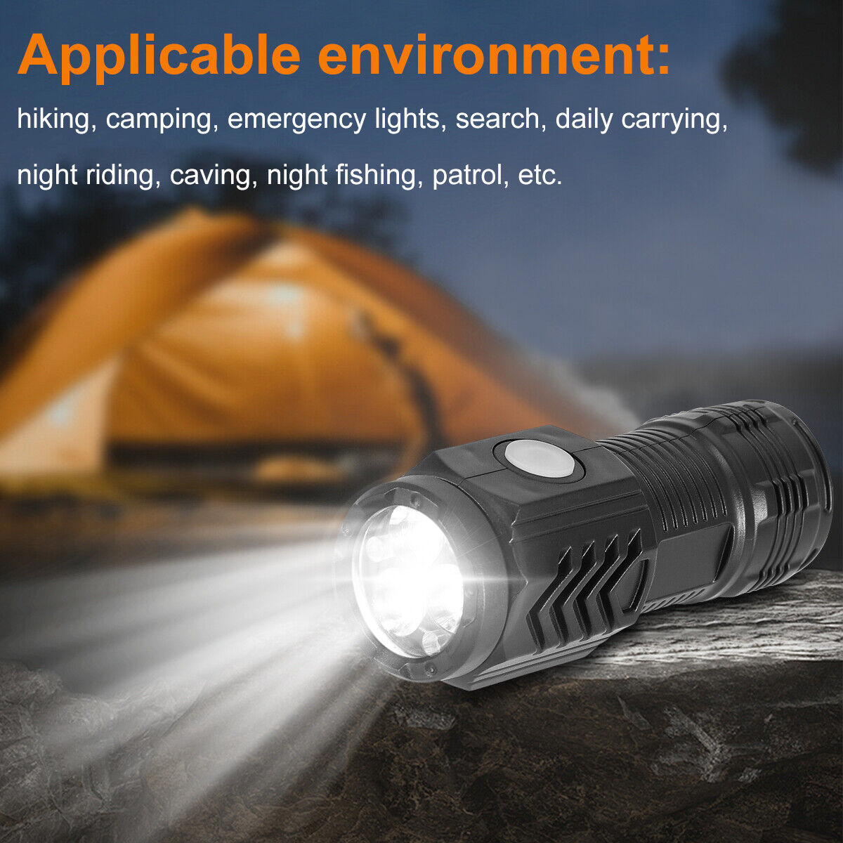3-PACK Super Bright LED Mini Flashlight USB Rechargeable Pocket Keychain Torch - mini flashlight Readi Gear