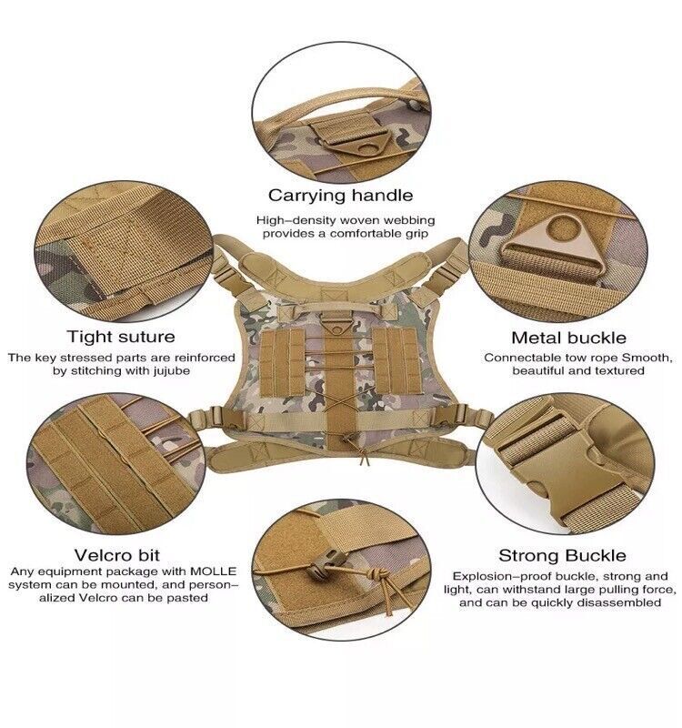 Elite K9 Tactical Dog Harness - MOLLE System & Quick Release - Tactical Dog Harness Readi Gear