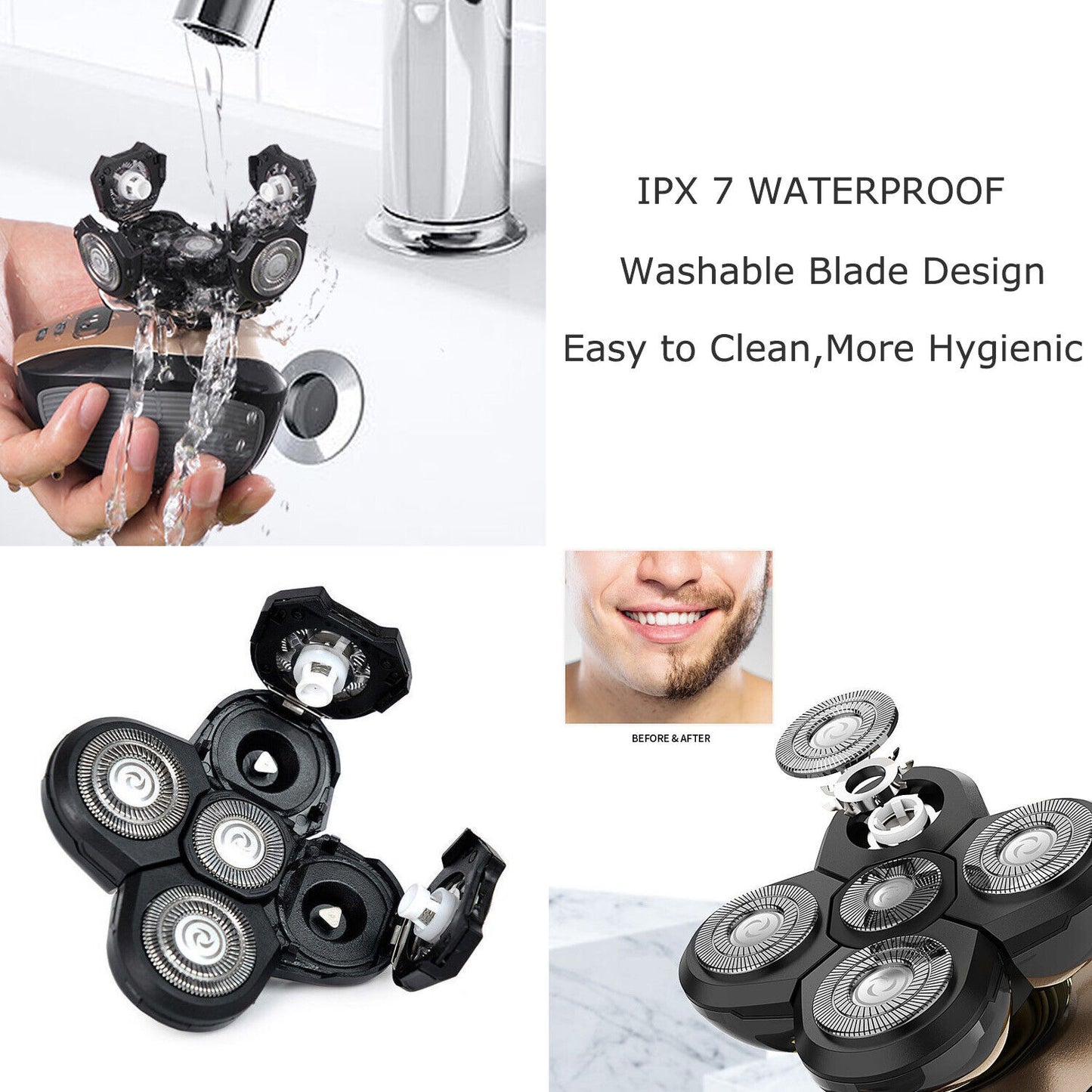 5-in-1 Electric Grooming Kit - 4D Shaver for Head, Beard, Nose & Body - Electric Grooming Kit Readi Gear