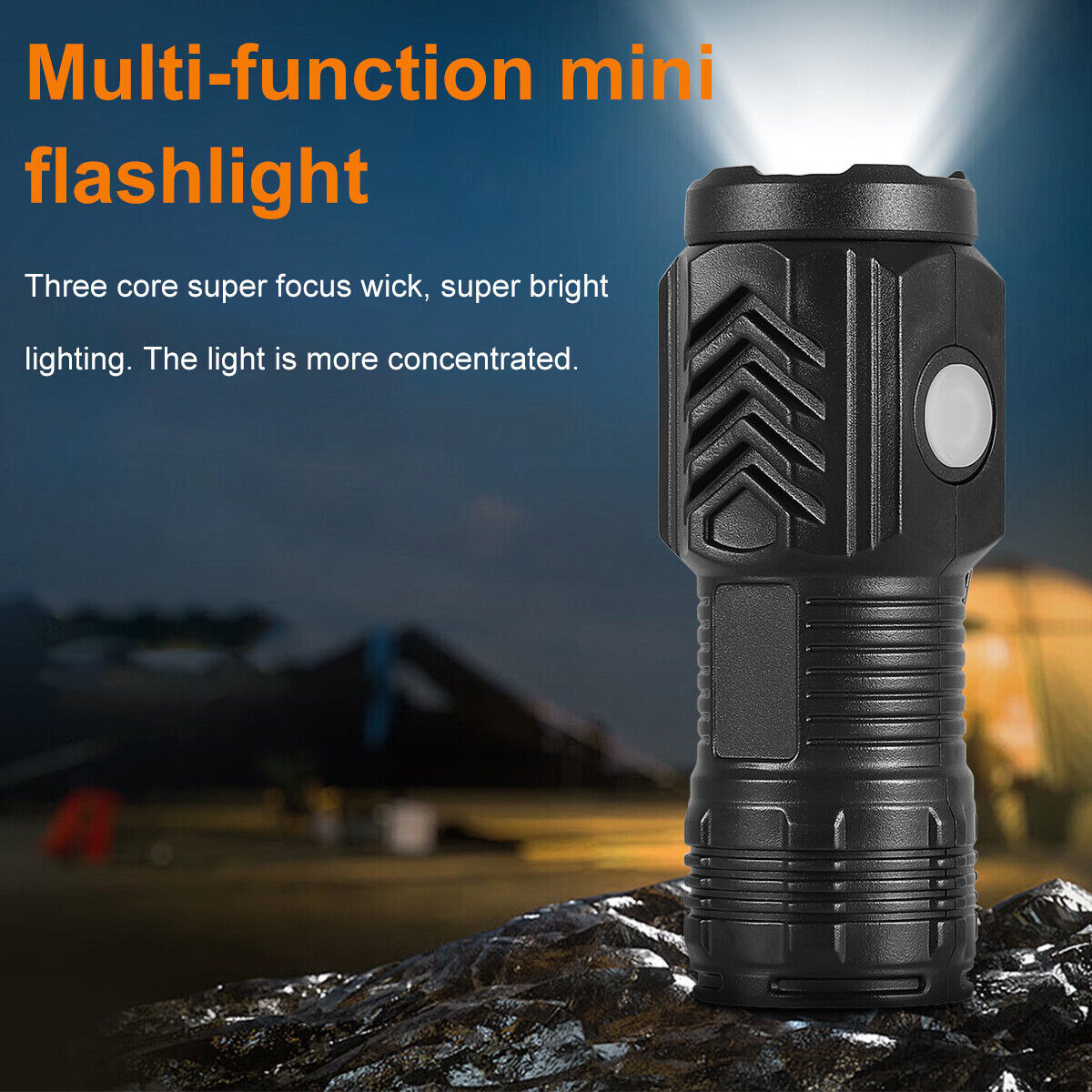 3-PACK Super Bright LED Mini Flashlight USB Rechargeable Pocket Keychain Torch - mini flashlight Readi Gear