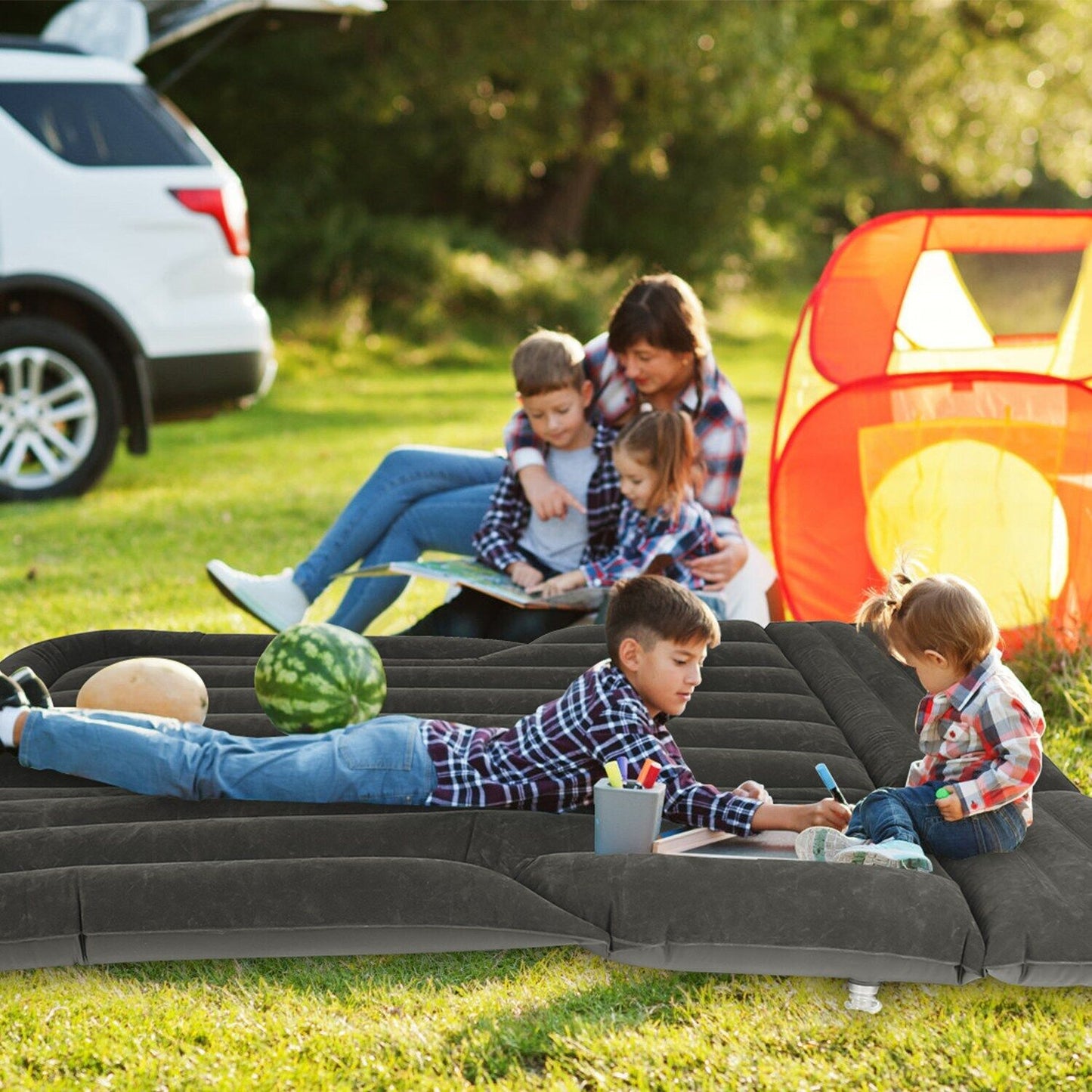 Ultimate Inflatable Car/SUV Mattress – Backseat Bed w/ Pump & 2 Pillows - Car Air Mattress Readi Gear