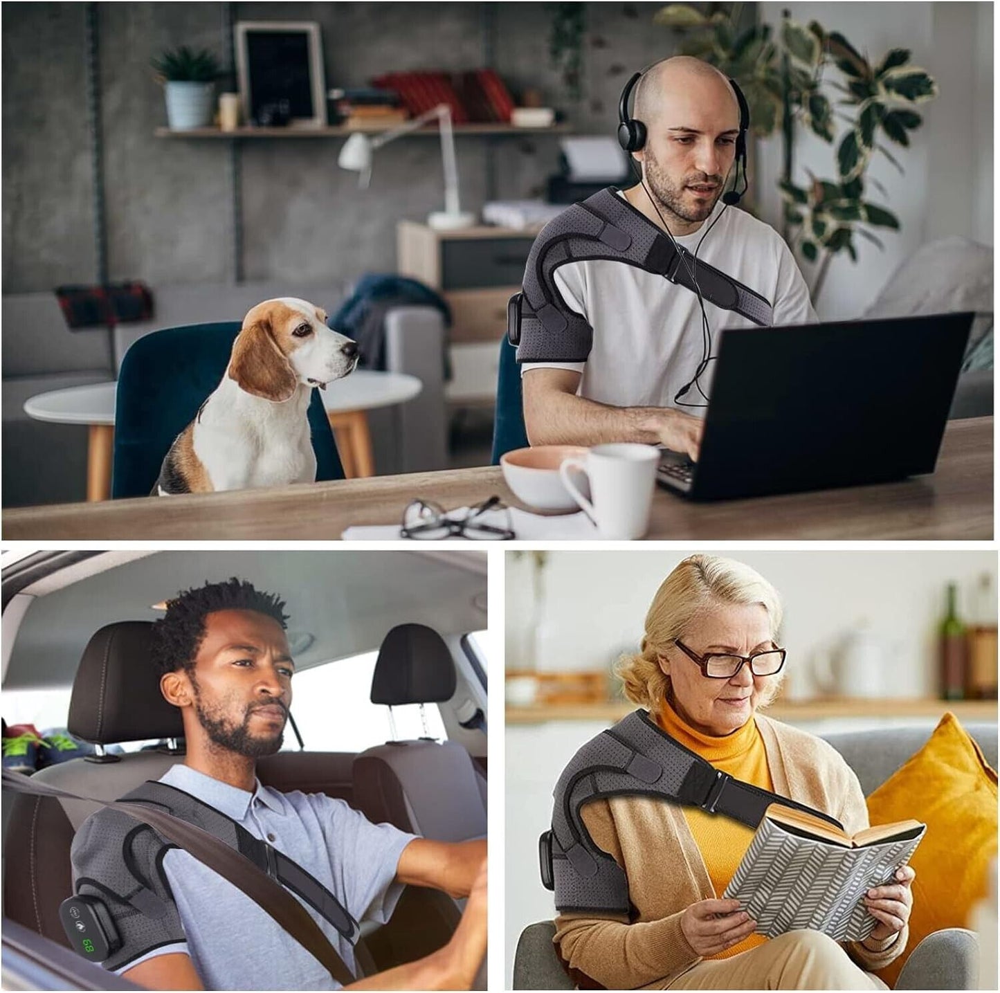 ReliefMax Heated Shoulder Massager - Vibration & Heat for Pain Relief - Vibrating shoulder massager Readi Gear