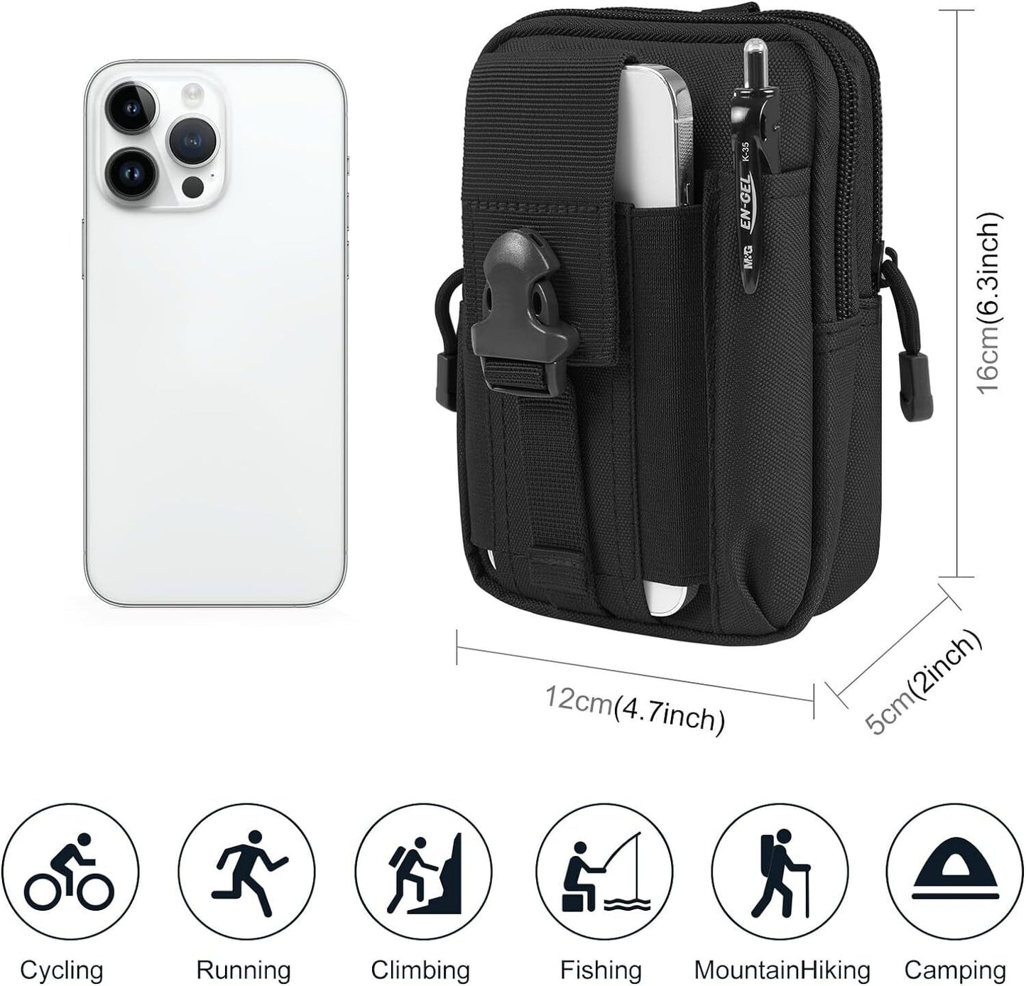 Tactical Molle Phone & Gear Pouch for Camping & Hiking - Phone & Gear Case Readi Gear