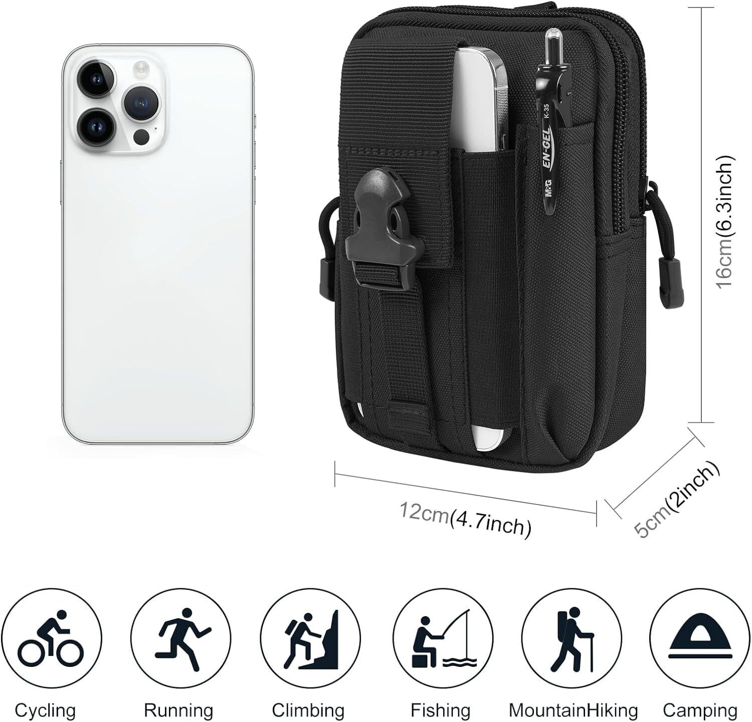 Tactical Molle Phone & Gear Pouch for Camping & Hiking - Phone & Gear Case Readi Gear