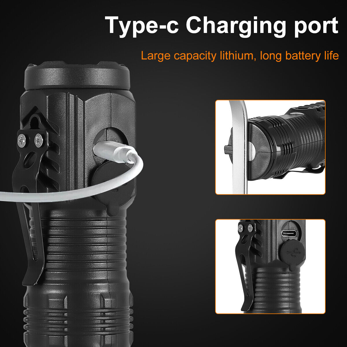 3-PACK Super Bright LED Mini Flashlight USB Rechargeable Pocket Keychain Torch - mini flashlight Readi Gear