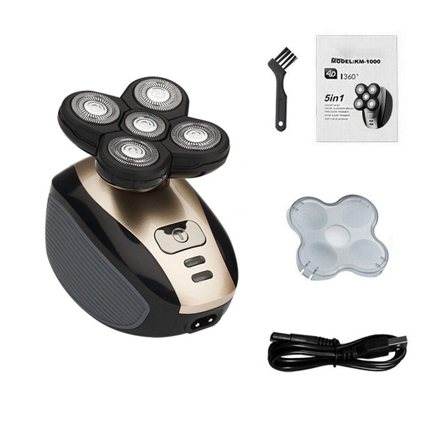 5-in-1 Electric Grooming Kit - 4D Shaver for Head, Beard, Nose & Body - Electric Grooming Kit Readi Gear