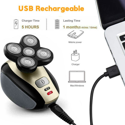 5-in-1 Electric Grooming Kit - 4D Shaver for Head, Beard, Nose & Body - Electric Grooming Kit Readi Gear