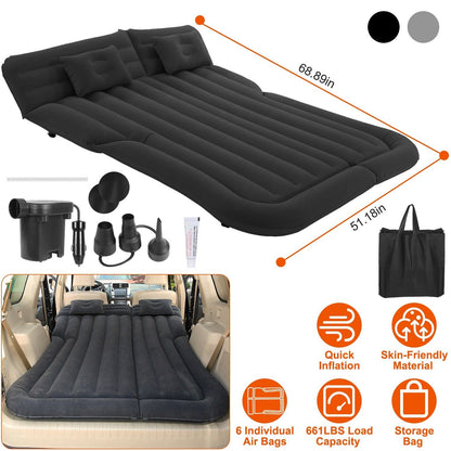 Ultimate Inflatable Car/SUV Mattress – Backseat Bed w/ Pump & 2 Pillows - Car Air Mattress Readi Gear