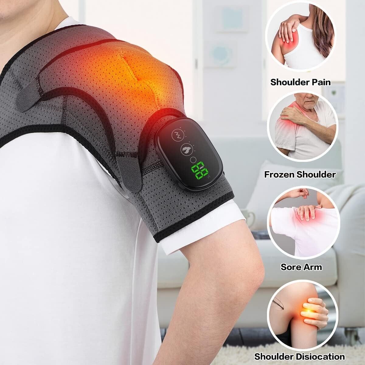 ReliefMax Heated Shoulder Massager - Vibration & Heat for Pain Relief - Vibrating shoulder massager Readi Gear