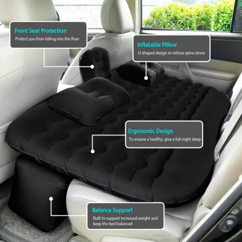 Ultimate Inflatable Car/SUV Mattress – Backseat Bed w/ Pump & 2 Pillows - Car Air Mattress Readi Gear
