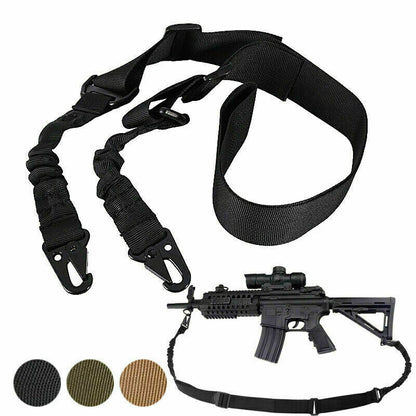 Tactical Rifle Sling - 2 Point Hooks Shoulder Strap - Dual Point Rifle Sling Readi Gear