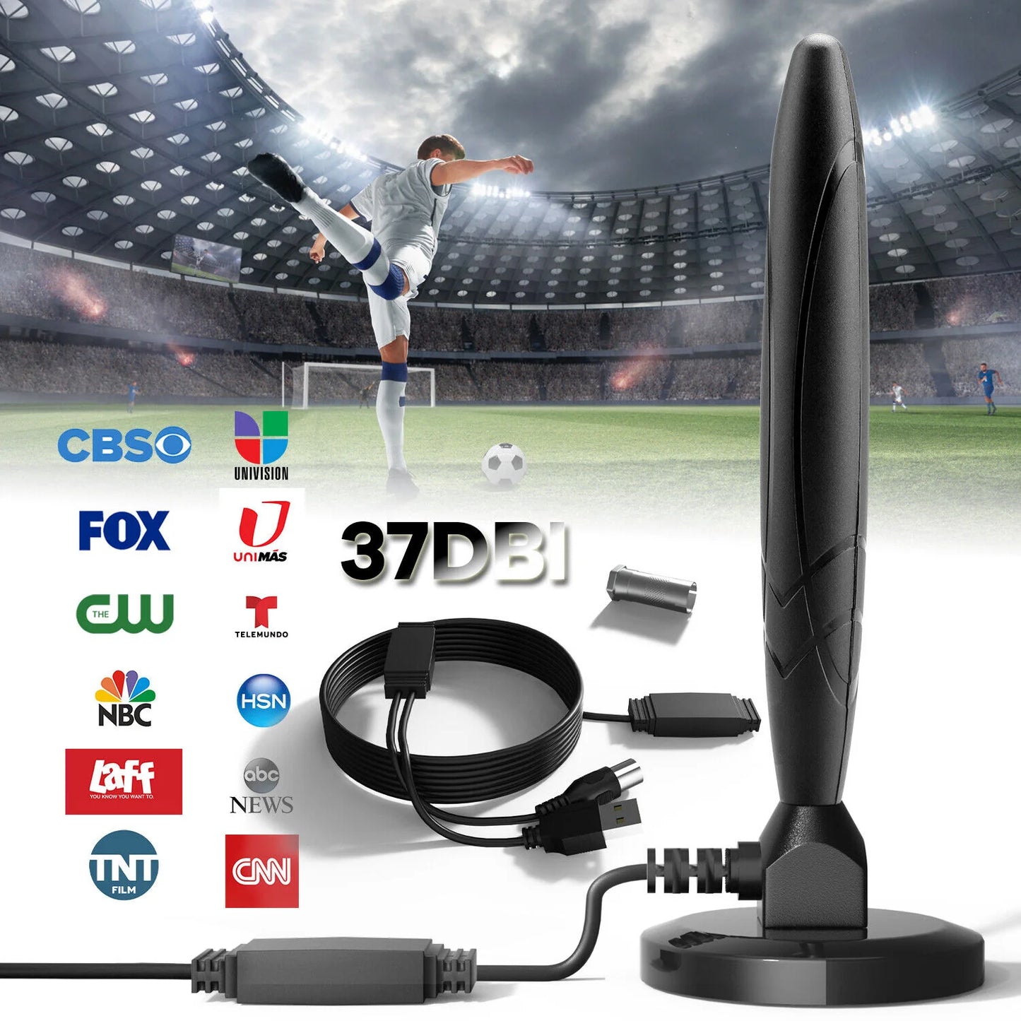 Long Range (350 Miles) Indoor HDTV Amplified Digital Antenna - Readi Gear